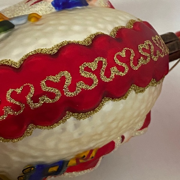 Vintage Waterford Christmas Ornament Blown Glass Two Sided Santa Claus Globe Toy - Picture 4 of 14